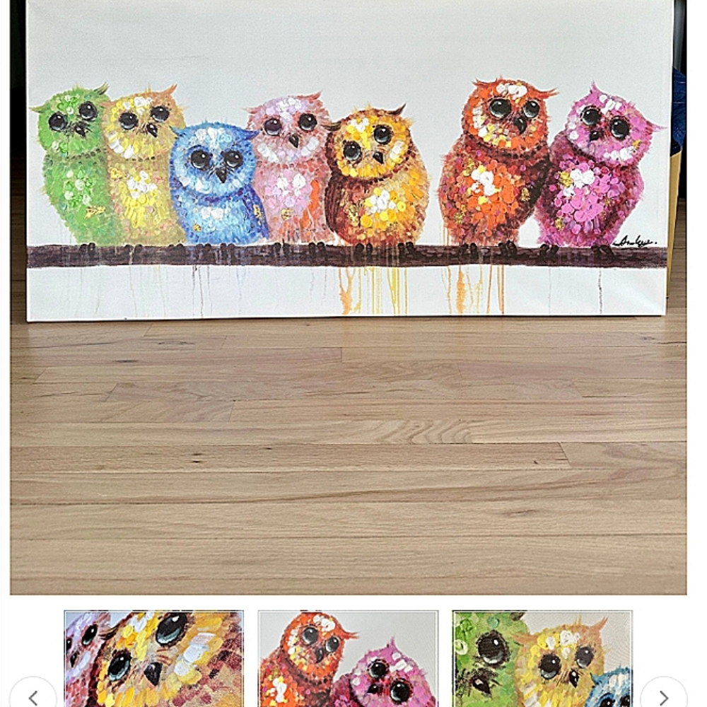 OWL OIL PAINTING